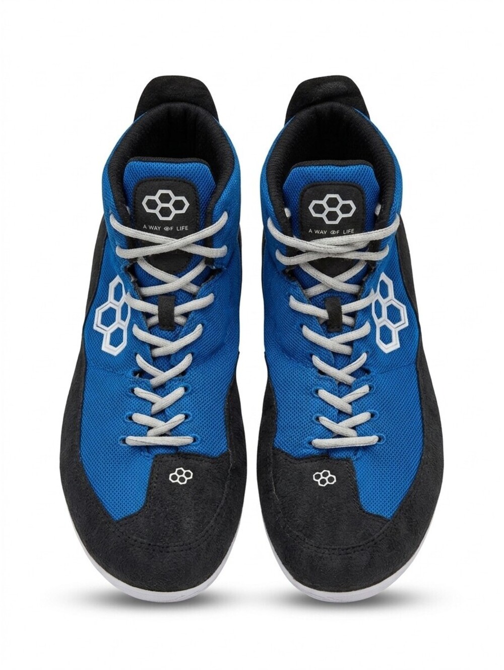 Rudis Wrestling Shoes Mens 11 Royal Blue Black White Mesh Suede A Way of Life VG